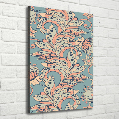 Verticaal canvasschilderij Etnische bloemen
