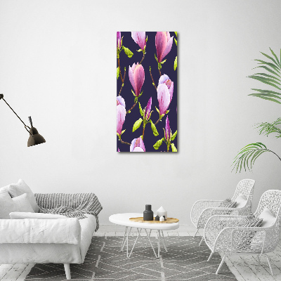 Verticaal schilderij op canvas Magnolia