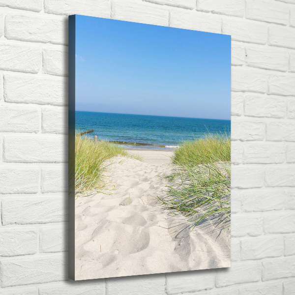 Verticaal canvasschilderij Duinen aan zee