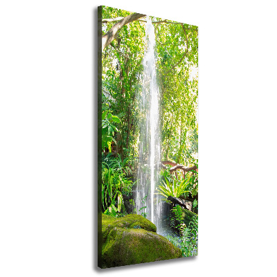 Verticaal schilderij op canvas Waterval in de jungle