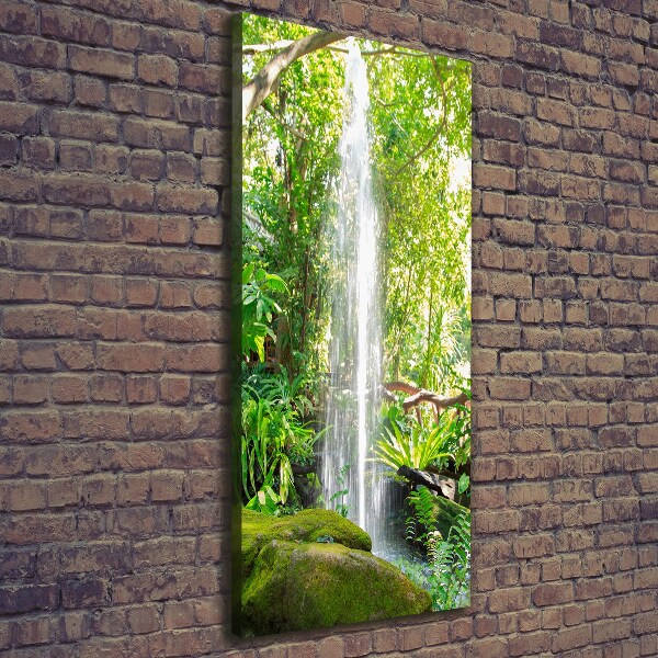Verticaal schilderij op canvas Waterval in de jungle