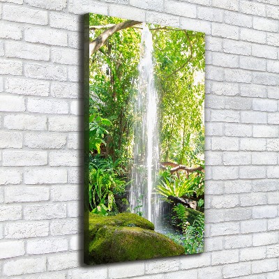 Verticaal schilderij op canvas Waterval in de jungle