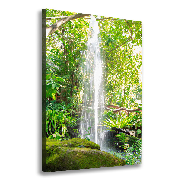 Verticaal schilderij op canvas Waterval in de jungle