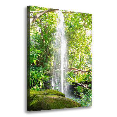 Verticaal schilderij op canvas Waterval in de jungle