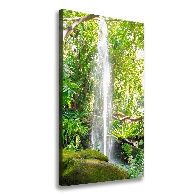 Verticaal schilderij op canvas Waterval in de jungle