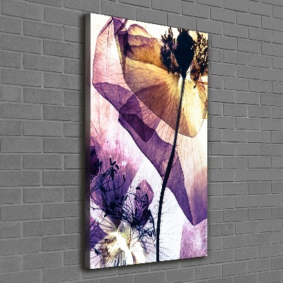 Verticaal schilderij op canvas Klaprozen