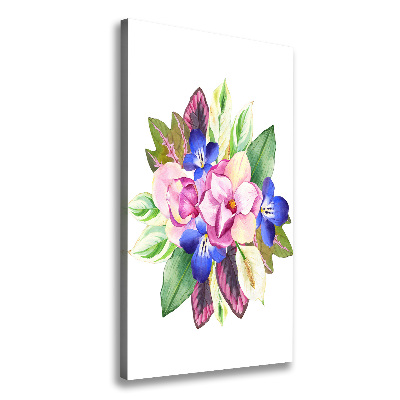 Verticaal canvasschilderij Een boeket bloemen
