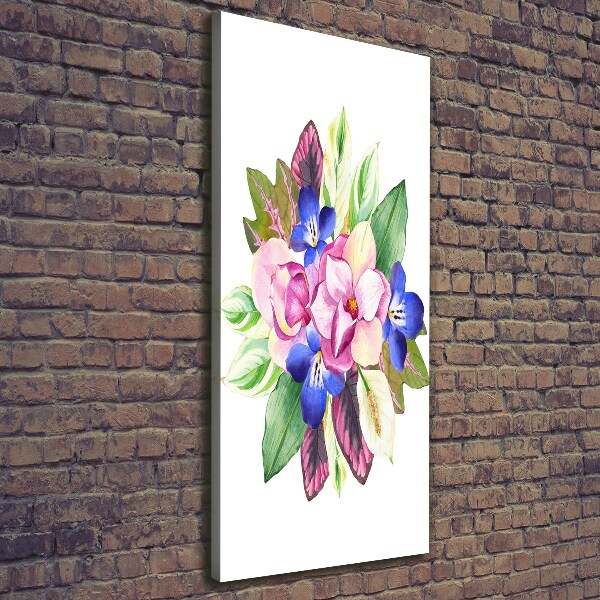 Verticaal canvasschilderij Een boeket bloemen