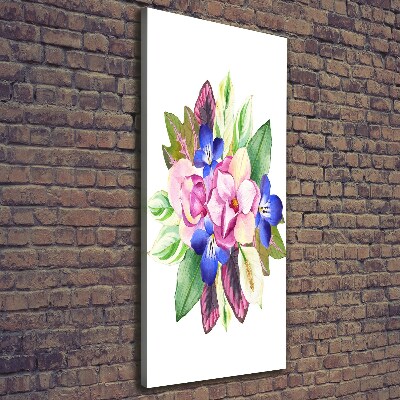 Verticaal canvasschilderij Een boeket bloemen