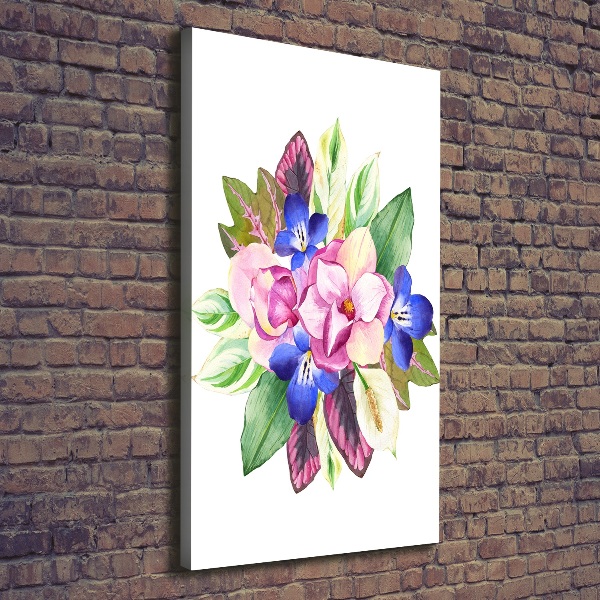 Verticaal canvasschilderij Een boeket bloemen