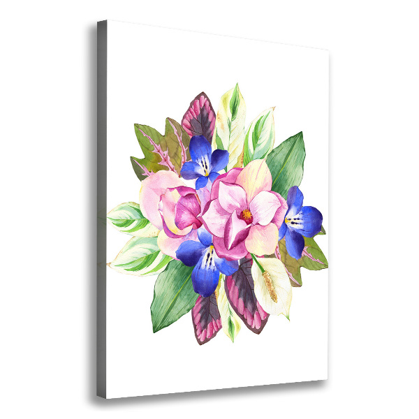 Verticaal canvasschilderij Een boeket bloemen