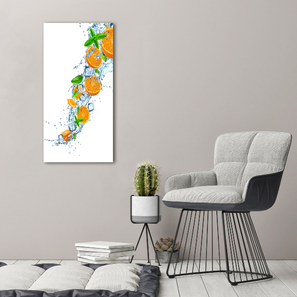 Verticaal schilderij op canvas sinaasappels