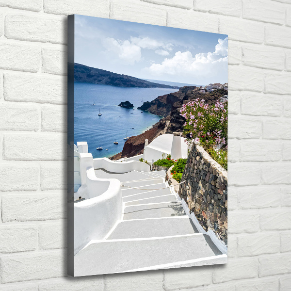 Verticaal canvasschilderij Santorini, Griekenland