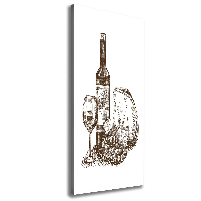 Verticale canvasfoto Wijn en hapjes