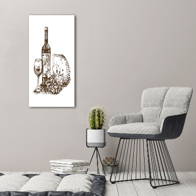 Verticale canvasfoto Wijn en hapjes