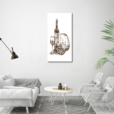Verticale canvasfoto Wijn en hapjes