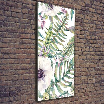 Verticaal schilderij op canvas Tropische bladeren