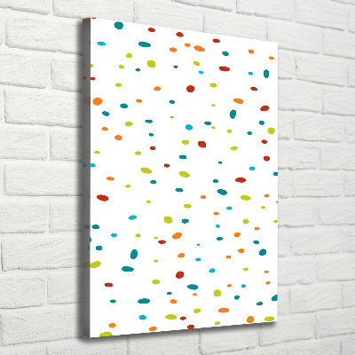 Verticaal schilderij op canvas Kleurrijke stippen