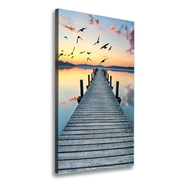 Verticale canvasfoto Houten steiger