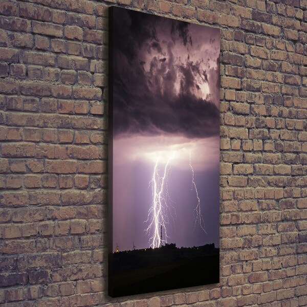 Verticaal canvasschilderij Onweer