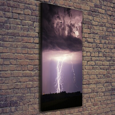 Verticaal canvasschilderij Onweer