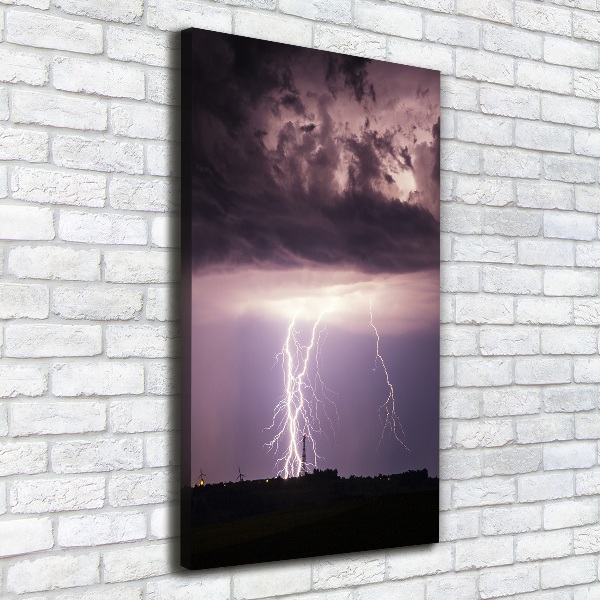 Verticaal canvasschilderij Onweer
