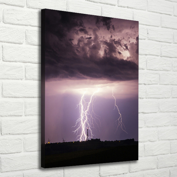 Verticaal canvasschilderij Onweer
