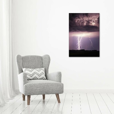 Verticaal canvasschilderij Onweer