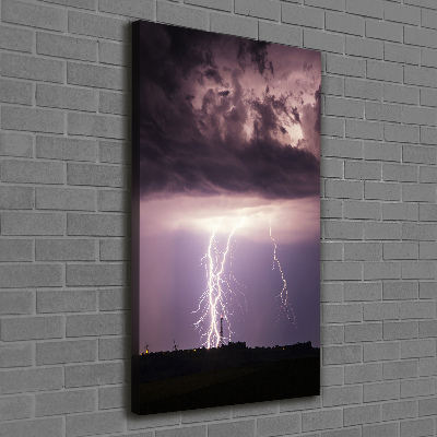 Verticaal canvasschilderij Onweer
