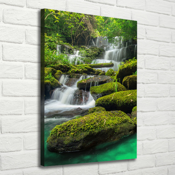 Verticaal schilderij op canvas Waterval in de jungle