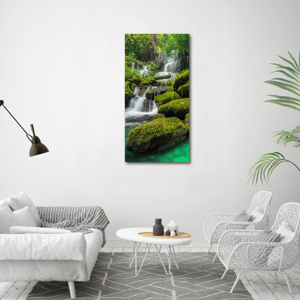 Verticaal schilderij op canvas Waterval in de jungle