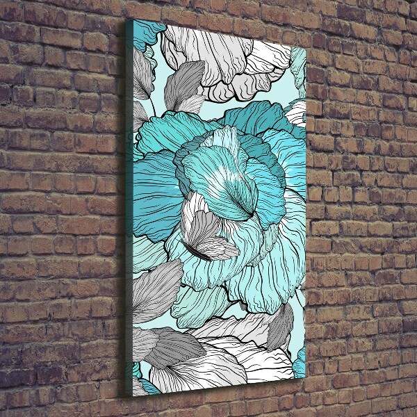 Verticaal schilderij op canvas Bloemenpatroon