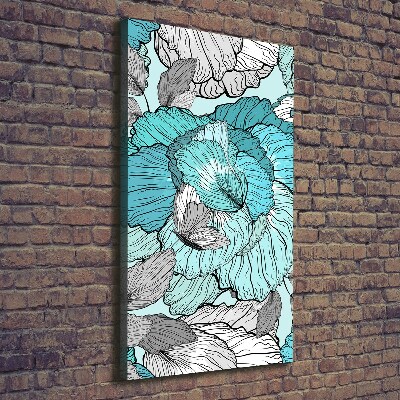 Verticaal schilderij op canvas Bloemenpatroon