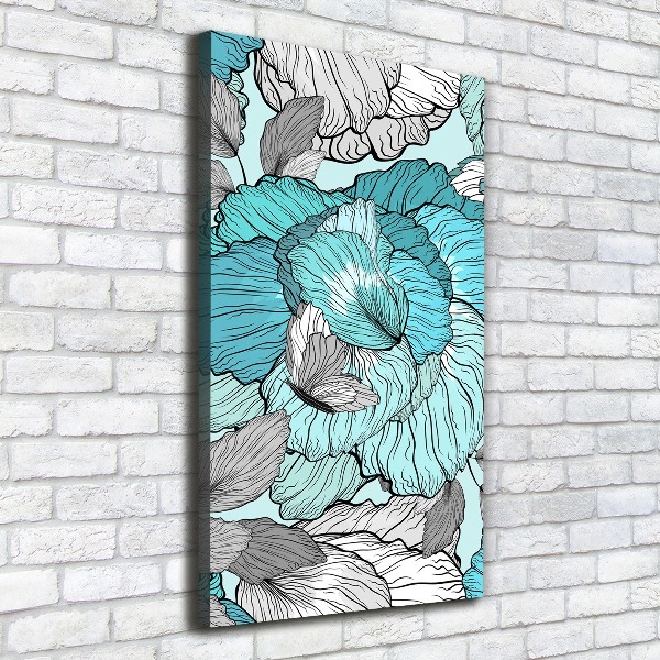 Verticaal schilderij op canvas Bloemenpatroon