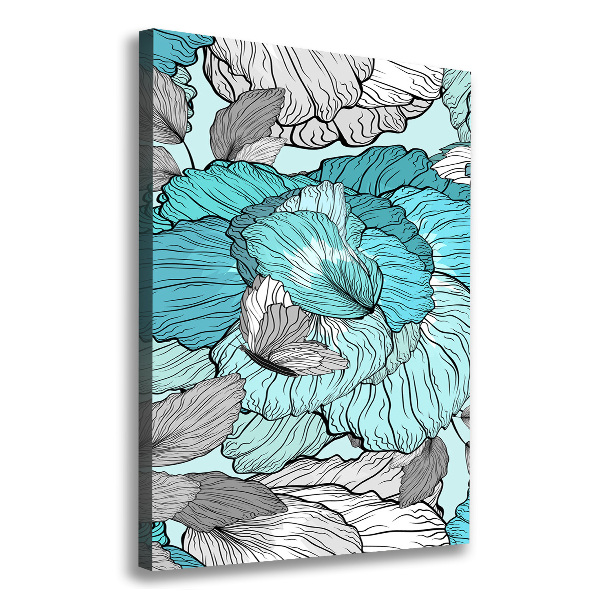 Verticaal schilderij op canvas Bloemenpatroon