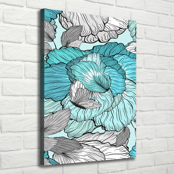 Verticaal schilderij op canvas Bloemenpatroon