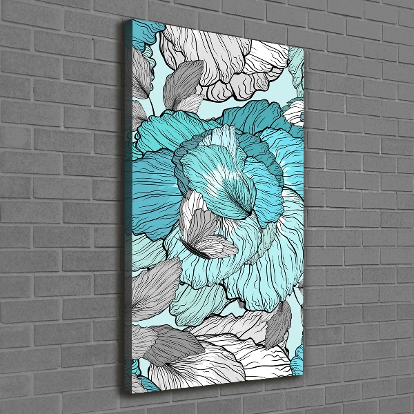 Verticaal schilderij op canvas Bloemenpatroon