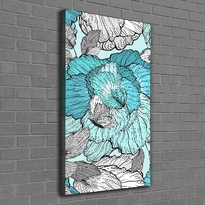 Verticaal schilderij op canvas Bloemenpatroon