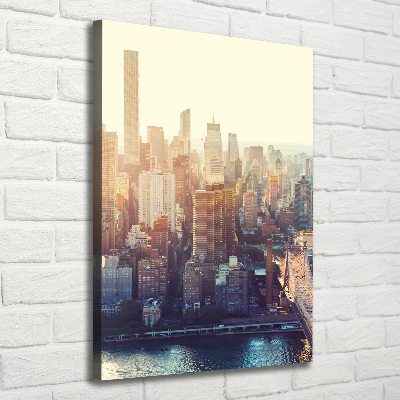 Verticale foto op canvas New York vanuit vogelperspectief