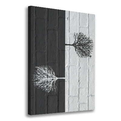 Verticale canvasfoto Bomen op de muur