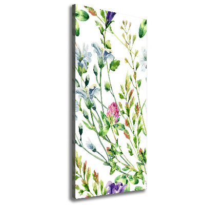 Verticaal canvasschilderij Wilde bloemen