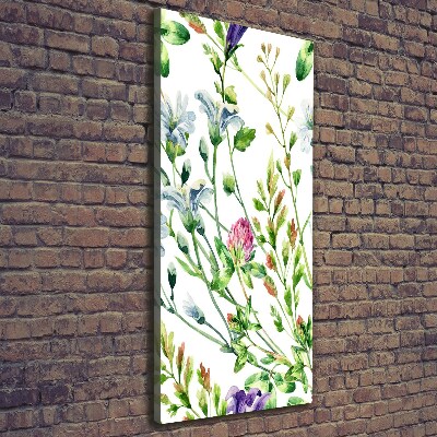 Verticaal canvasschilderij Wilde bloemen