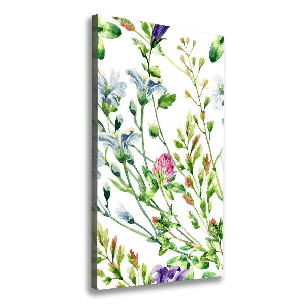 Verticaal canvasschilderij Wilde bloemen