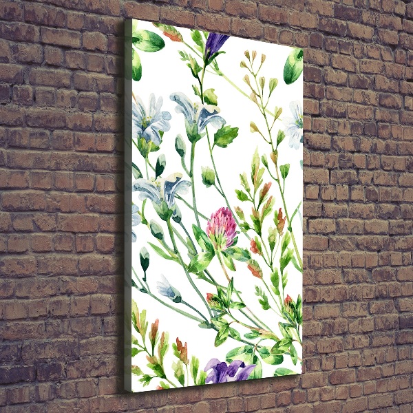Verticaal canvasschilderij Wilde bloemen
