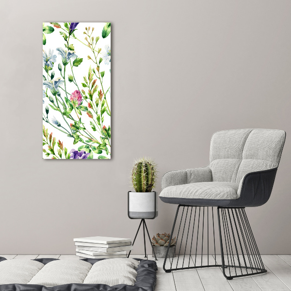 Verticaal canvasschilderij Wilde bloemen