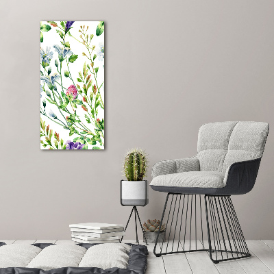 Verticaal canvasschilderij Wilde bloemen