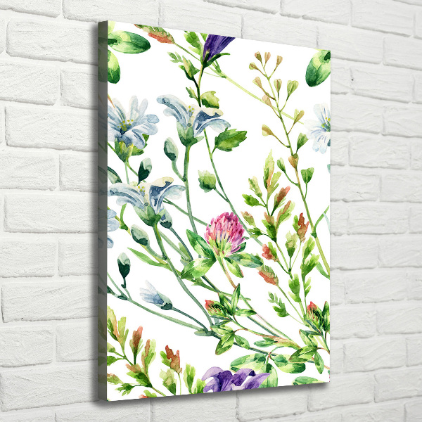 Verticaal canvasschilderij Wilde bloemen