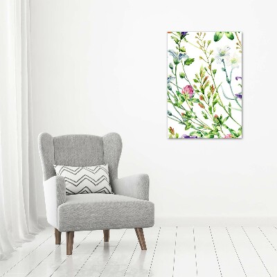 Verticaal canvasschilderij Wilde bloemen