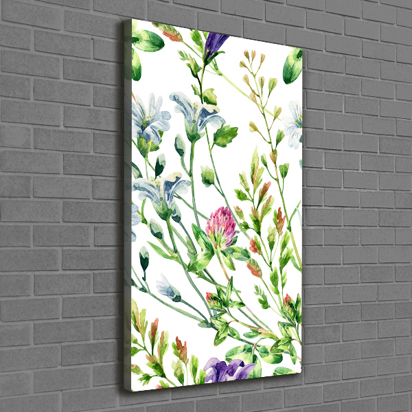 Verticaal canvasschilderij Wilde bloemen