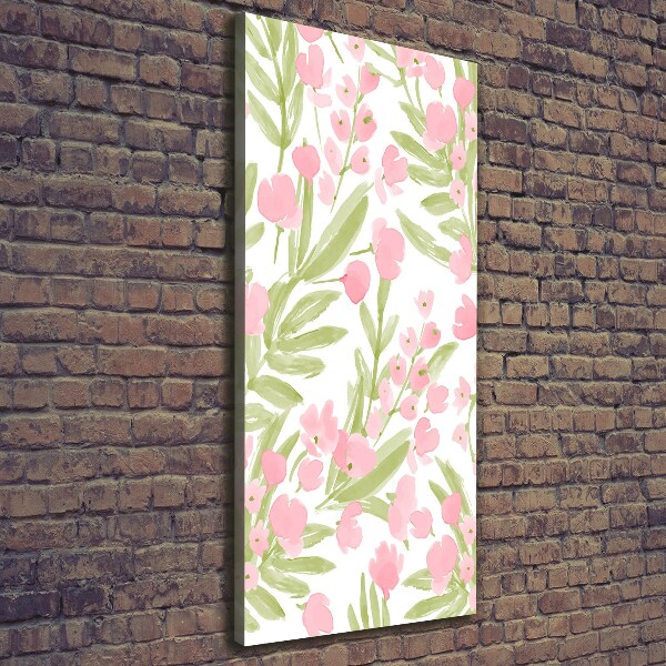 Verticale foto op canvas Roze bloemen